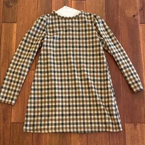 Zara Checkered Dress in Brown, Black and Cream plaid